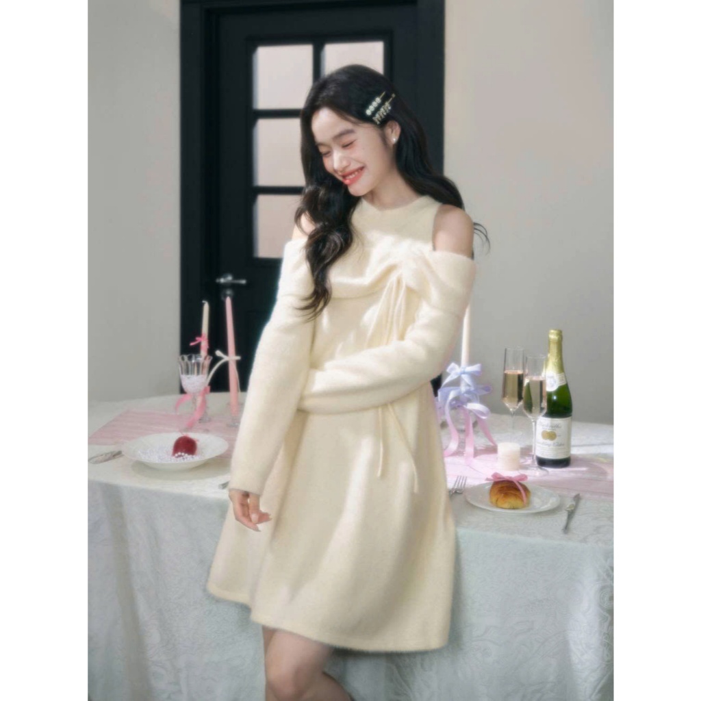 [KUOSE]   váyhở vai - màu be