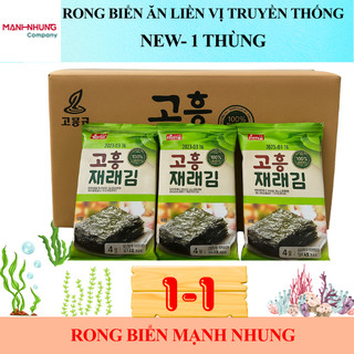  NEW - Thùng rong biển ăn liền vị Truyền Thống  Mới  72 gói Nhập khẩu chính ngạch Hàn Quốc - RONG BIỂN MẠNH NHUNG MN 