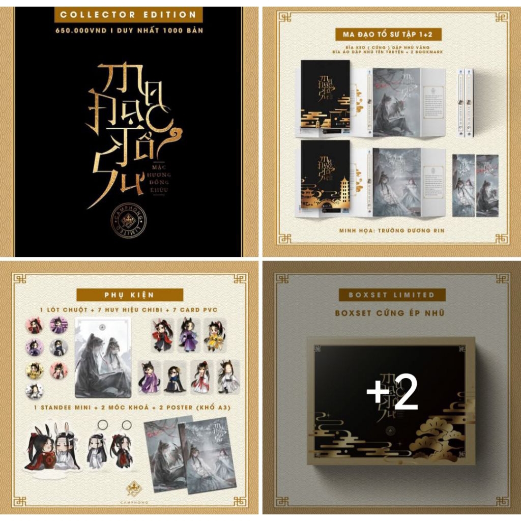 móc khoá+stande+...+box+ ma đạo tổ sư full 1,2,3,4 bìa cứng bản collection phụ kiện y hình