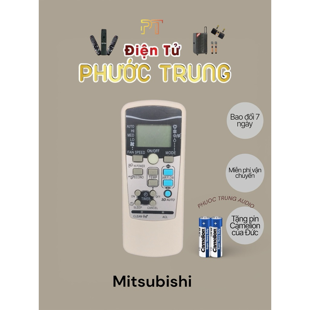 REMOTE MÁY LẠNH MITSUBISHI HEAVY RKX502A001 3D AUTO - ĐIỀU KHIỂN ĐIỀU HÒA MITSUBISHI HEAVY RKX502A00