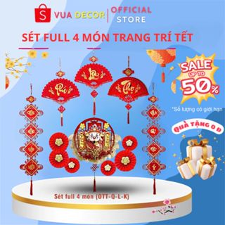 Set Trang Trí Tết 2026 Sét Decor Tết  Ông Thần Tài - Liễng Nhung Khánh Quạt Quạt Giấy trang trí