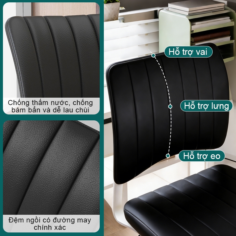 IB Ghế chân quỳ văn phòng Ghế có tựa lưng hội nghị Khung gia cố Chống thấm Đệm ngồi bọc da PU | BigBuy360 - bigbuy360.vn