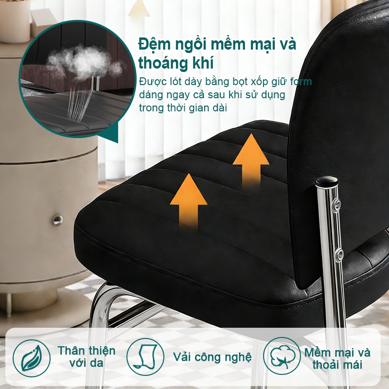 IB Ghế chân quỳ văn phòng Ghế có tựa lưng hội nghị Khung gia cố Chống thấm Đệm ngồi bọc da PU | BigBuy360 - bigbuy360.vn