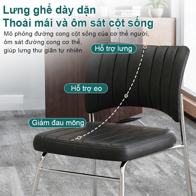 IB Ghế chân quỳ văn phòng Ghế có tựa lưng hội nghị Khung gia cố Chống thấm Đệm ngồi bọc da PU | BigBuy360 - bigbuy360.vn