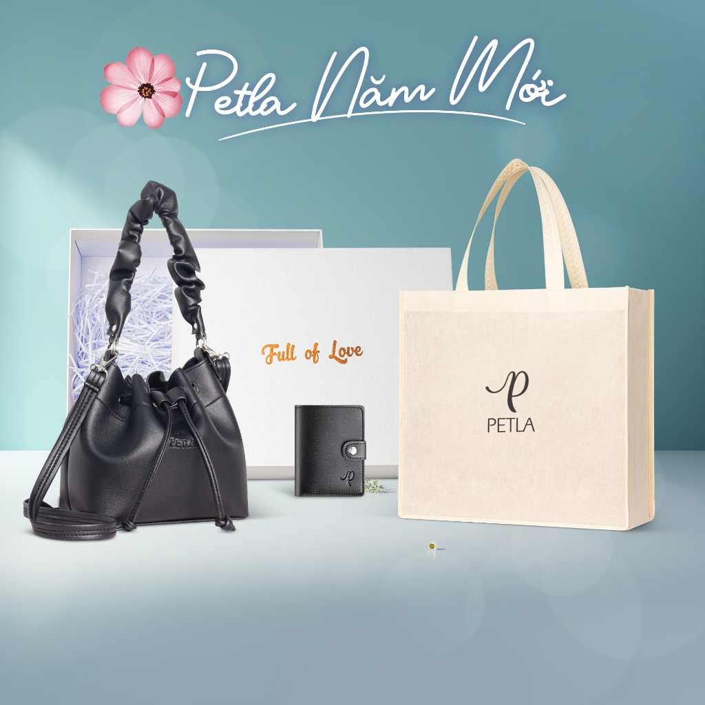 Túi da đeo chéo nữ dây rút thời trang trẻ Petla LN09