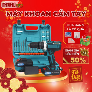  Máy Khoan Pin 3 Chức Năng Khoan Tường Khoan Sắt Bắt Vít Tặng Bộ Phụ Kiện 24 Chi Tiết 