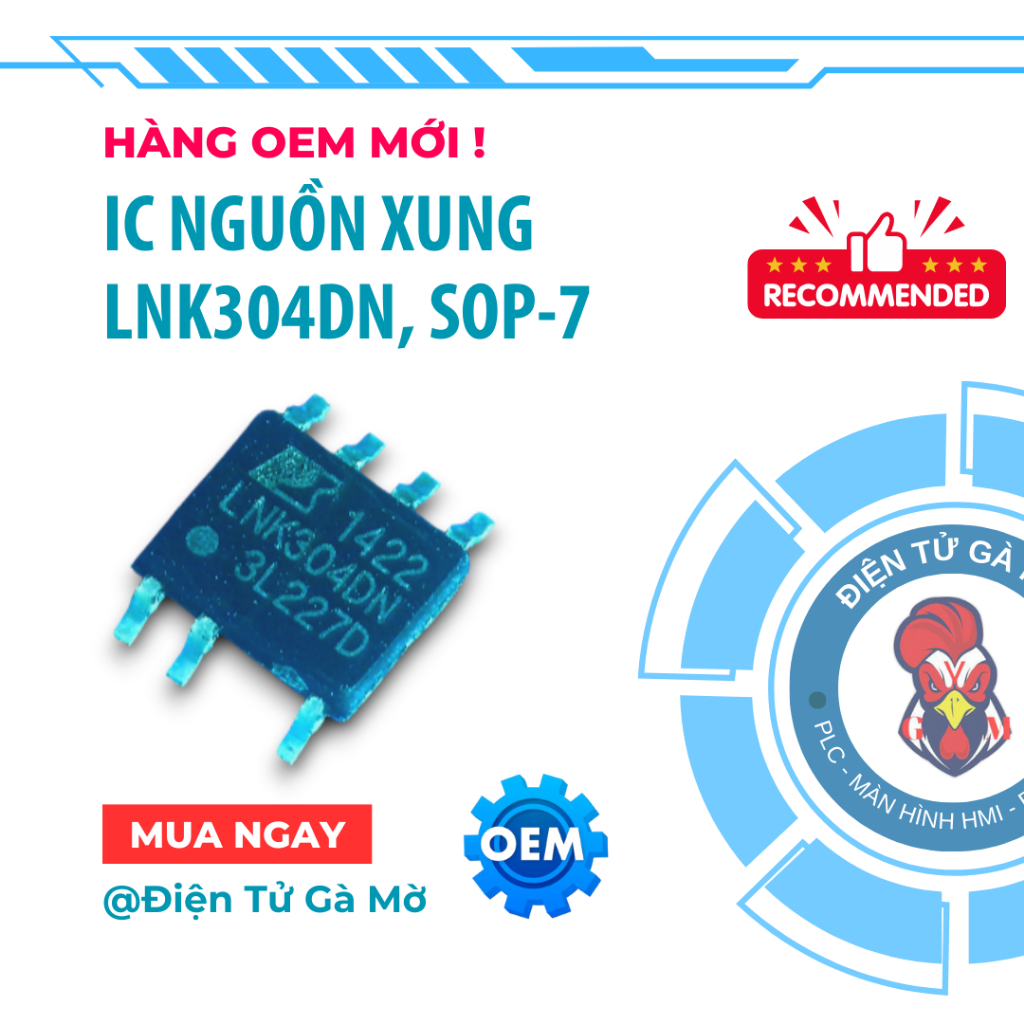 [1 CON] IC Nguồn Xung Dán, LNK304DN LNK304 304 SOP-7, Hàng OEM Mới
