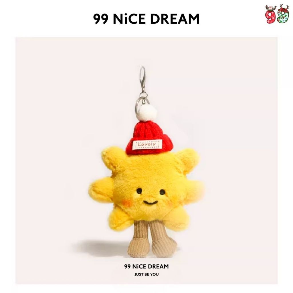 Charm Túi Xách Hoa Hướng Dương Mũ Đỏ, Charm Treo Túi Móc Khóa Bông Dễ Thương, Thú Bông Treo Túi