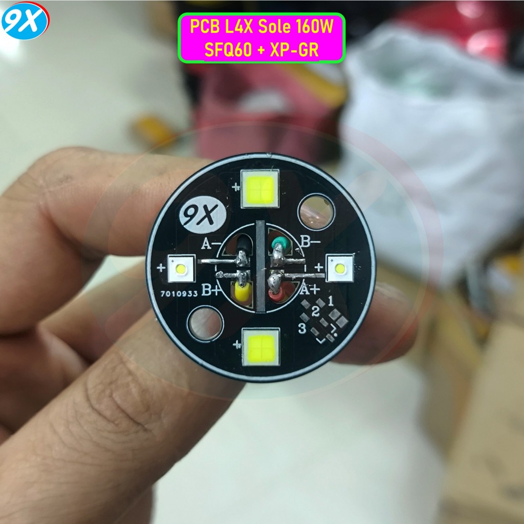 (điện áp 6V)_PCB L4X Sole SFQ60 + XPGR Tổng 160W Chuyên Gom Sâu