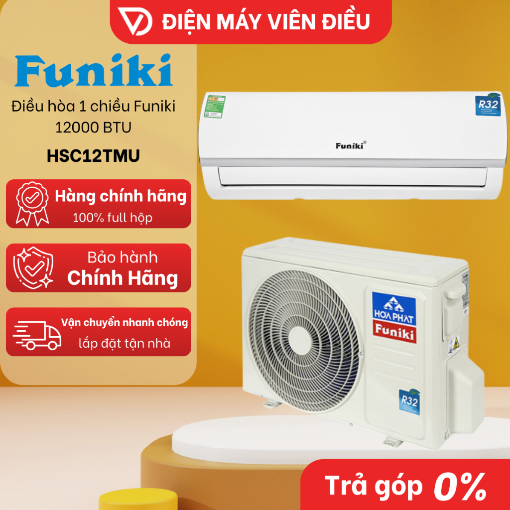HSC12TMU - Điều hòa máy lạnh Funiki 1 chiều 12000BTU làm lạnh nhanh HSC12TMU
