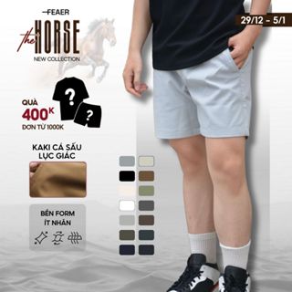  Quần Short Kaki  Nam Basic Sleek Vải Kaki Cá Sấu Lưng Chun Co Giãn Thoải Mái Trẻ Trung - FEAER 