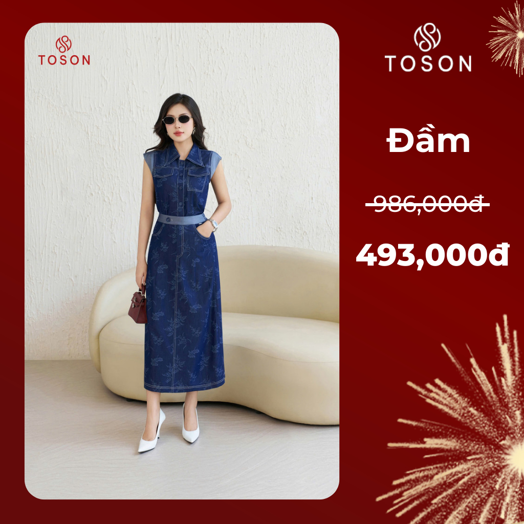 Bộ bò giấy in họa tiết: Áo sát nách + CV dài JBC07T14 sx Toson