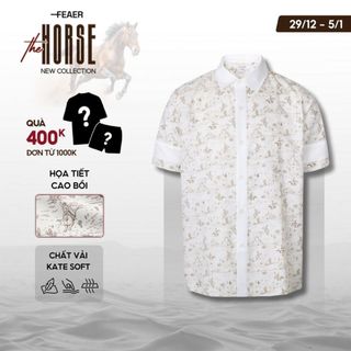  Áo sơ mi nam Buckaroo tay ngắn vải lụa chéo mát mẻ không xù họa tiết cao bồi in chuyển nhiệt cao cấp bền màu -FEAER 