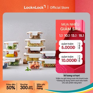  Hộp đựng thực phẩm thủy tinh LocknLock The Cube glass container nhiều dung tích 