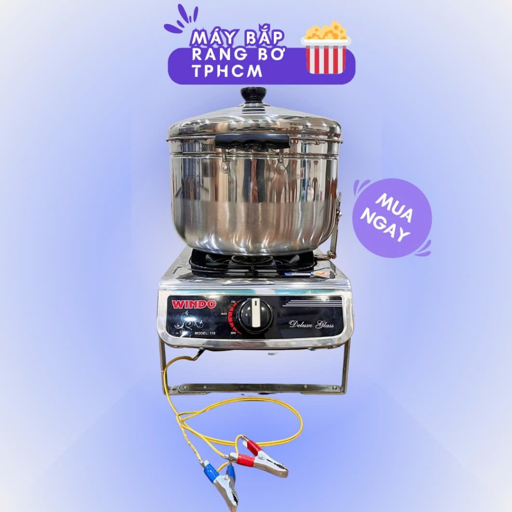 Máy làm bắp rang bơ Bình gas lớn 30cm