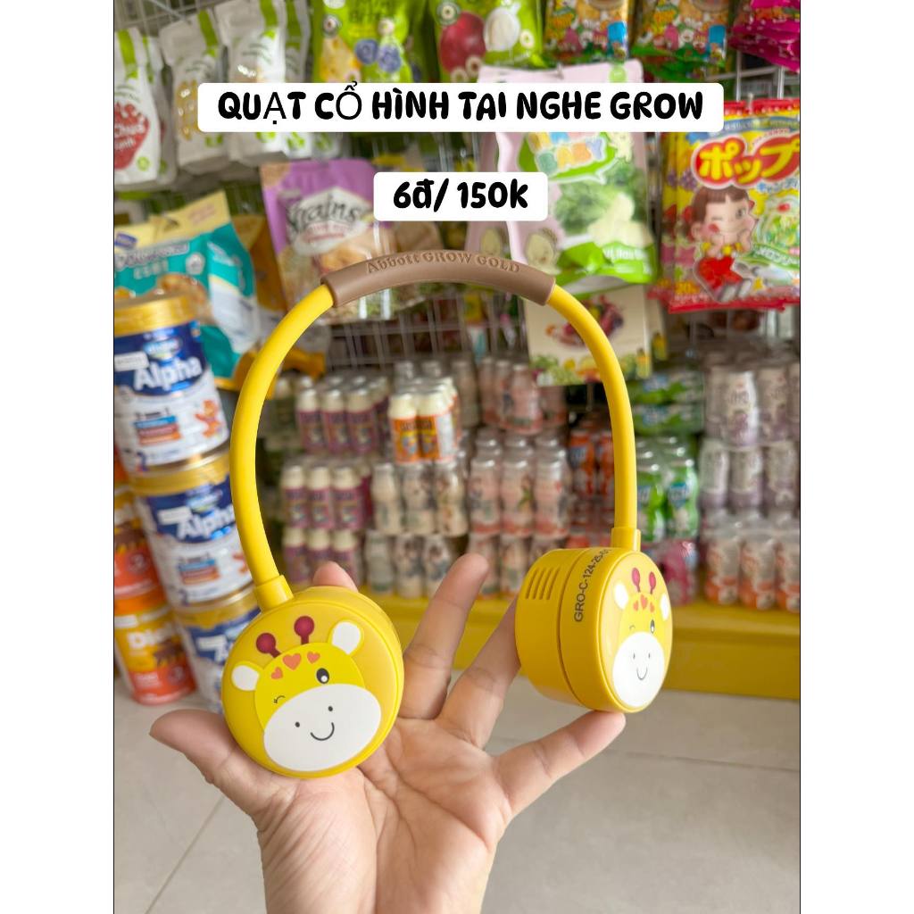 Quạt Đeo Cổ GROW Cho Bé | Quạt Cổ Hình Tai Nghe | Mát Êm – An Toàn