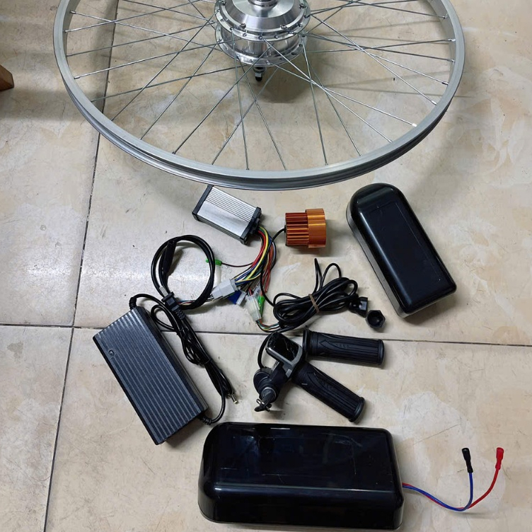 Bộ chuyển đổi xe đạp thường thành xe đạp điện bánh sau 36v 350W cho xe đạp mini xe đạp cào cào