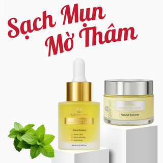  Bộ hỗ trợ Giảm Mụn Mờ Thâm Doctor Care Dành Cho Da Dầu mụn   serum giảm mụn + kem giảm mụn Acnes Elimination Cream   