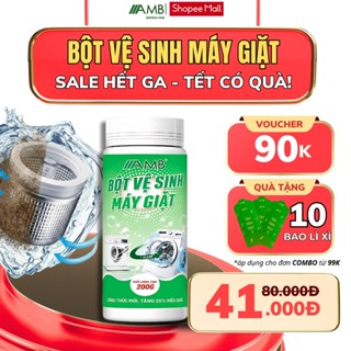  Bột tẩy lồng máy giặt AMB vệ sinh lồng giặt loại bỏ cặn bẩn hiệu quả khử mùi hôi nấm mốc dung tích 200g 