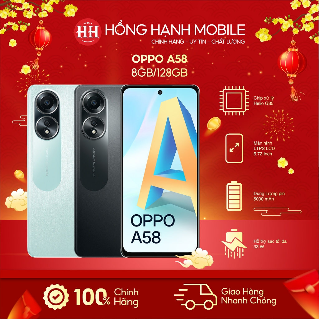  Điện Thoại Oppo A58 8GB 128GB - Hàng Chính Hãng 