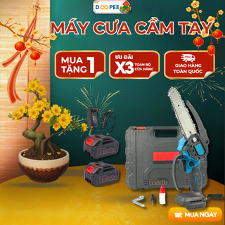  Máy Cưa Xích Cầm Tay MONTERI Máy Cưa Xích Kèm 1 Xích 2 Pin 199V Lưỡi Cưa 6 Inch Máy Lõi Đồng 