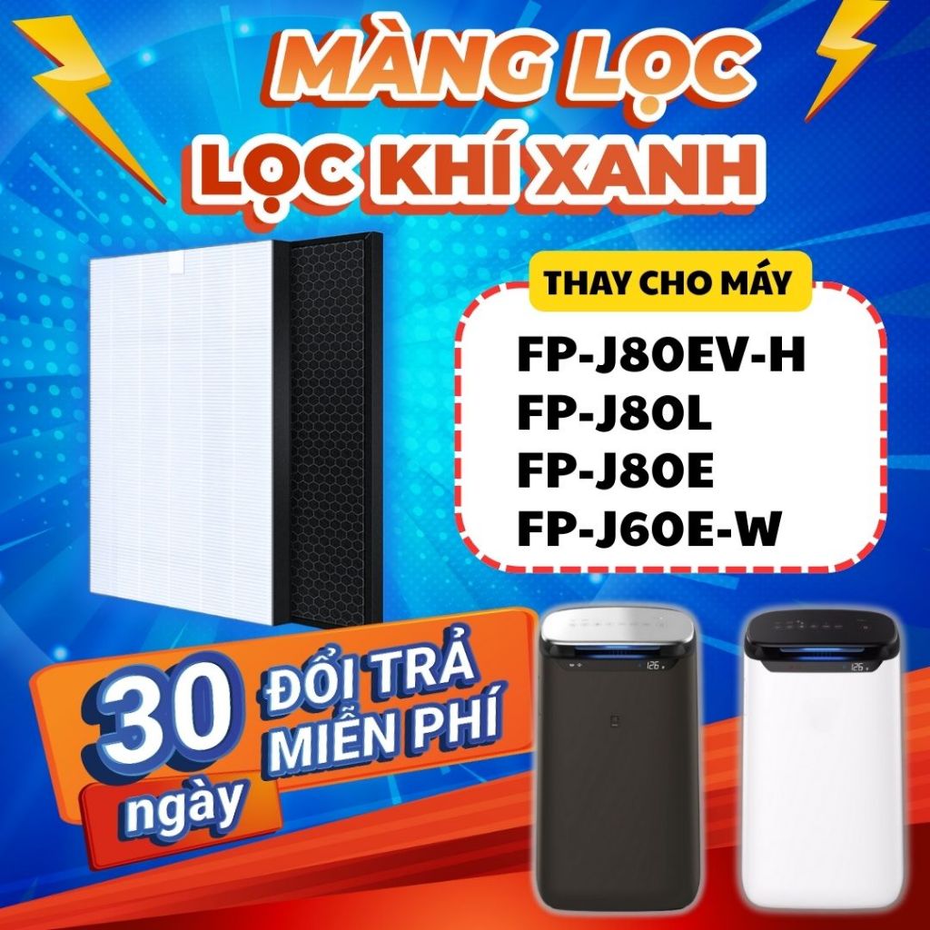 Bộ lọc LocKhiXanh® tương thích cho Màng lọc không khí Sharp FP-J60E-W, FP-J80EV-H, FZ-J80HFE, FZ-J80DFE