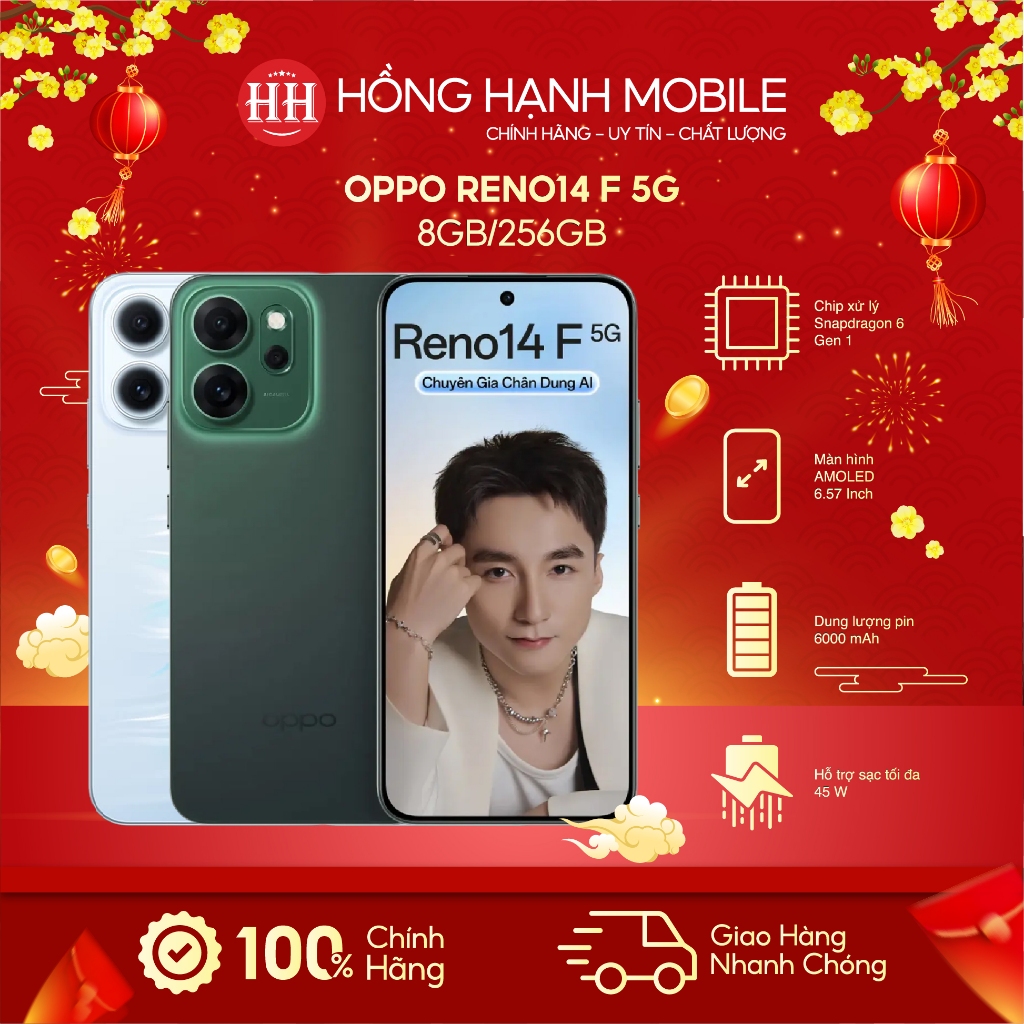 Điện Thoại Oppo Reno14 F 5G 8GB/256GB - Hàng Chính Hãng