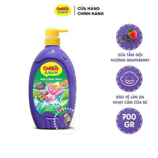 Chai Sữa Tắm Gội Cho Bé Carrie Junior 700g Hương Trái Cây – Dịu Nhẹ, An Toàn Cho Da Nhạy Cảm