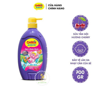 Chai Sữa Tắm Gội Cho Bé Carrie Junior 700g Hương Trái Cây – Dịu Nhẹ, An Toàn Cho Da Nhạy Cảm