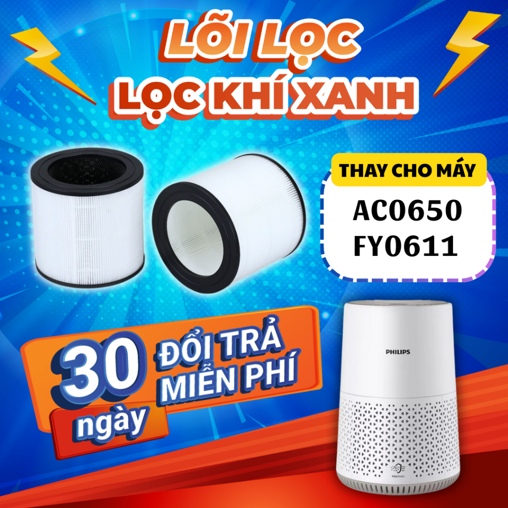 Bộ lọc LocKhiXanh® tương thích cho Lõi lọc không khí phi líp AC0650 / serie 600i / model FY0611