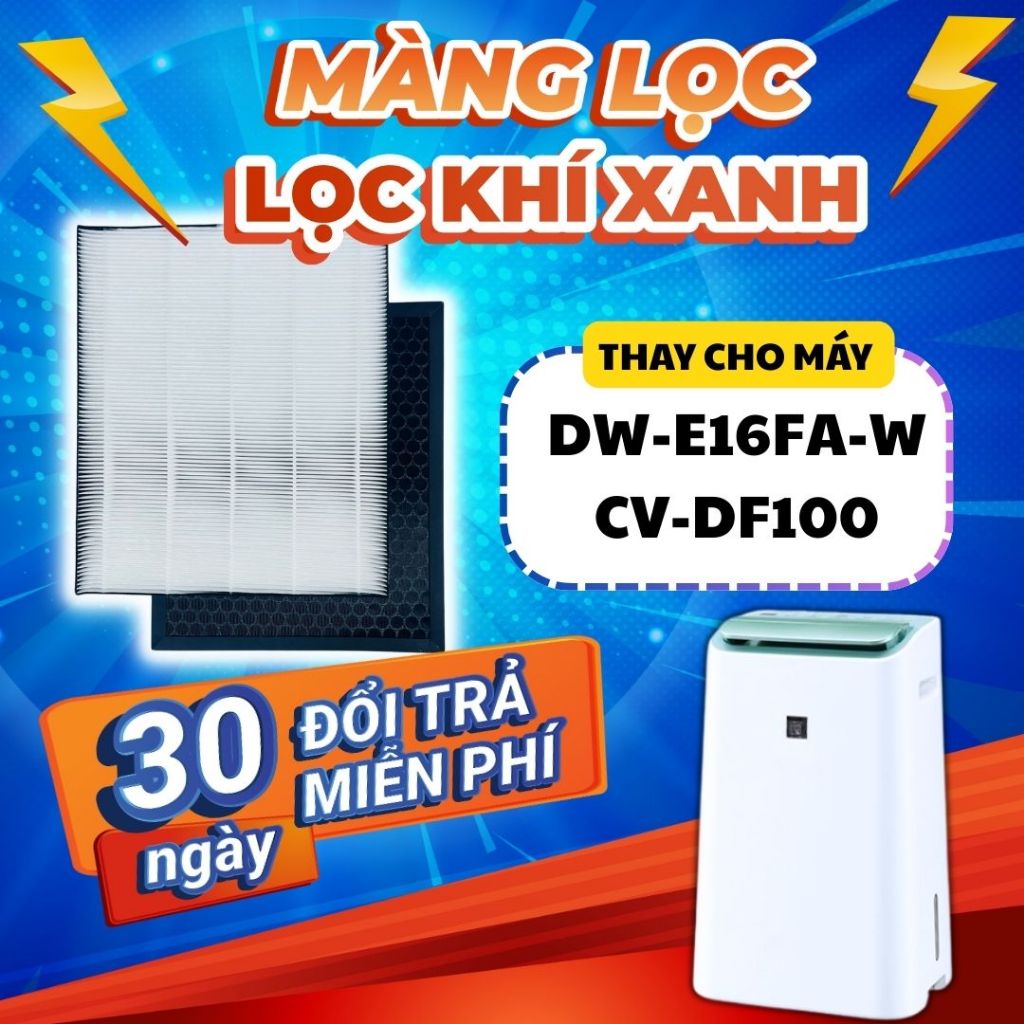 Bộ lọc LocKhiXanh® tương thích cho Màng lọc không khí Sharp DW-E16FA-W / CV-DF100.