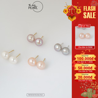 Bông nụ Mimi ngoc trai nước ngọt 4-10mm dáng bánh bao, độ sáng 5A kim cài bạc s925 cao cấp