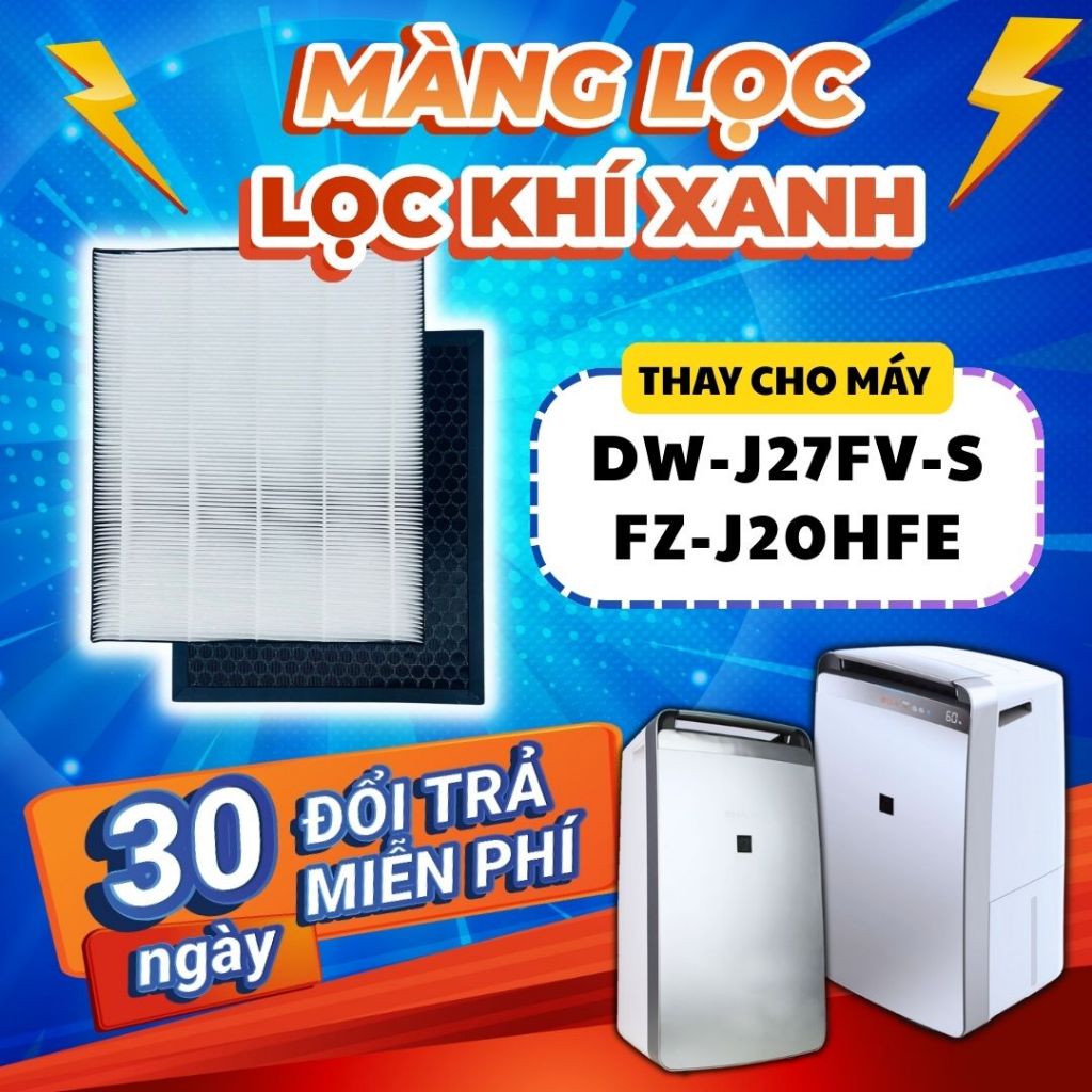 Bộ lọc LocKhiXanh® tương thích cho Màng lọc không khí Sharp DW-J27FV-S.