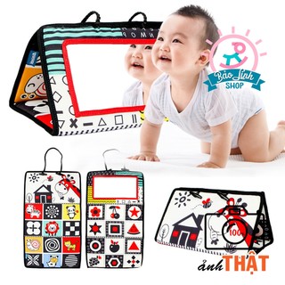 Đồ chơi cho trẻ sơ sinh - Thảm Phát Triển Giác Quan 3 Trong 1 Cho Bé 0–6 Tháng – Thị Giác, Xúc Giác kèm Gương