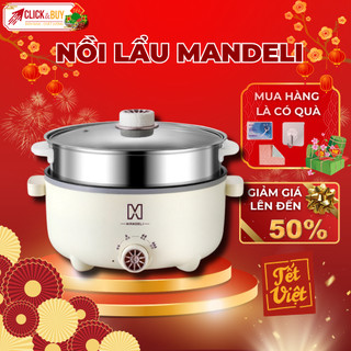  Nồi Lẩu Điện Đa Năng MANDELI 2 Tầng Size 28cm Dung Tích 3.5L Công suất 1000W 