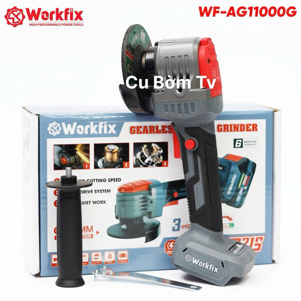 Máy mài pin WORKFIX AG-11000G Động Cơ Brushless Không Bánh Răng Chân Pin M21