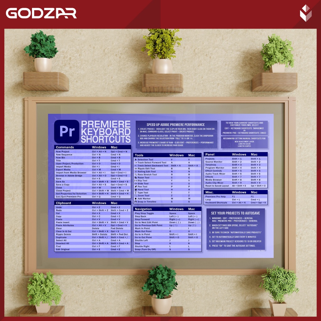 POSTER PHÍM TẮT ADOBE [PREMIER] – PDF Làm việc nhanh hay chậm, không phải do máy