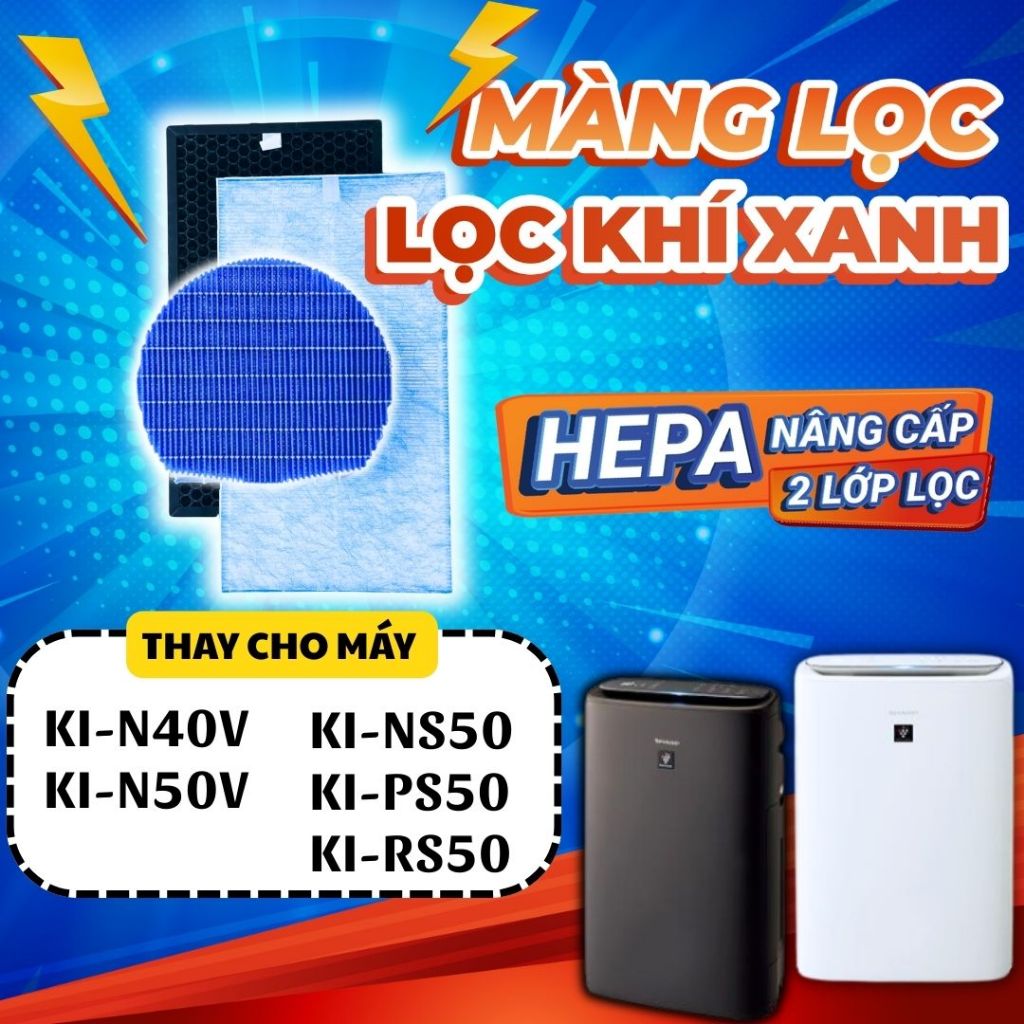 Bộ lọc LocKhiXanh® tương thích cho Màng lọc không khí Sharp KI-N40V-W / KI-N40V-H / KI-N50V-W / KI-N