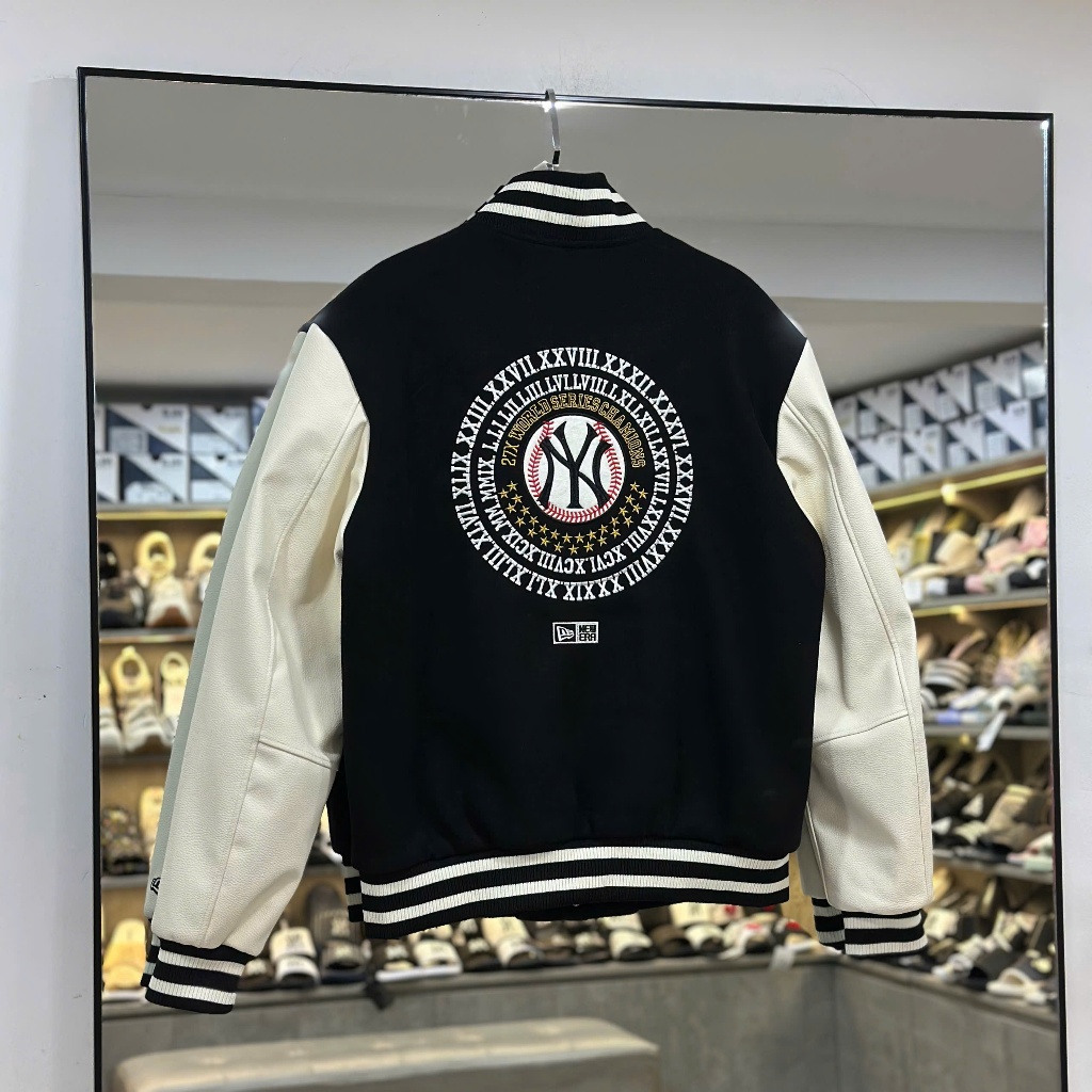 [Chính Hãng] ÁO NEW ERA NY YANKEES BLACK VARSITY JACKET 14397890 * Áo Khoác Bomber MLB STADIUM JK31 