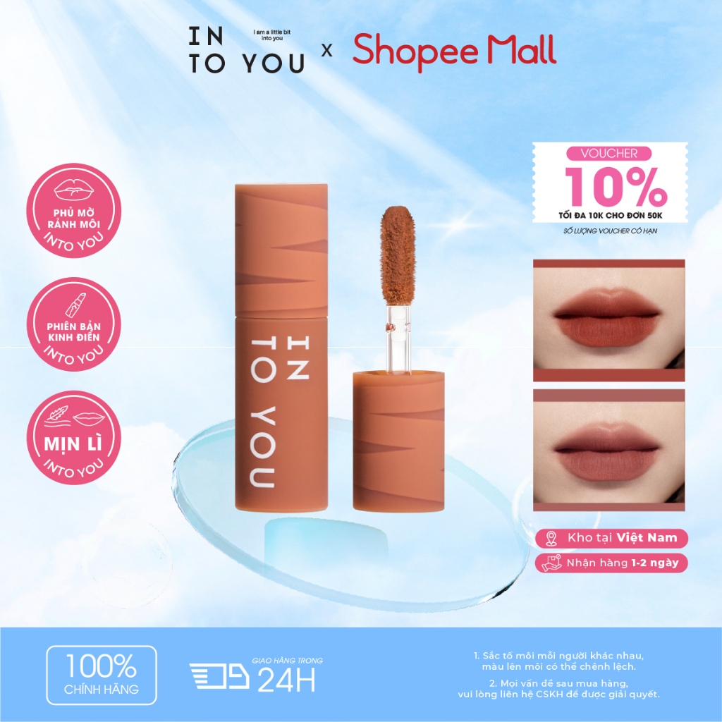 Son mini INTO YOU Lì Nhẹ Bền Màu Mềm Mịn Làm Đầy Rãnh Môi Khử Thâm Đẹp Cho Nữ Sáng Da 1g | BigBuy360 - bigbuy360.vn