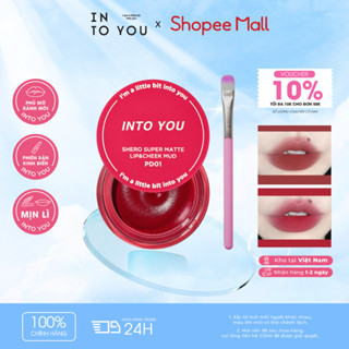   LIVE  Son Bùn Hũ INTO YOU Kem Lì Không Khô Môi Che Rãnh Môi Dễ Tán Tặng Kèm Cọ Dùng Cho Môi Và Má PD01 5g 