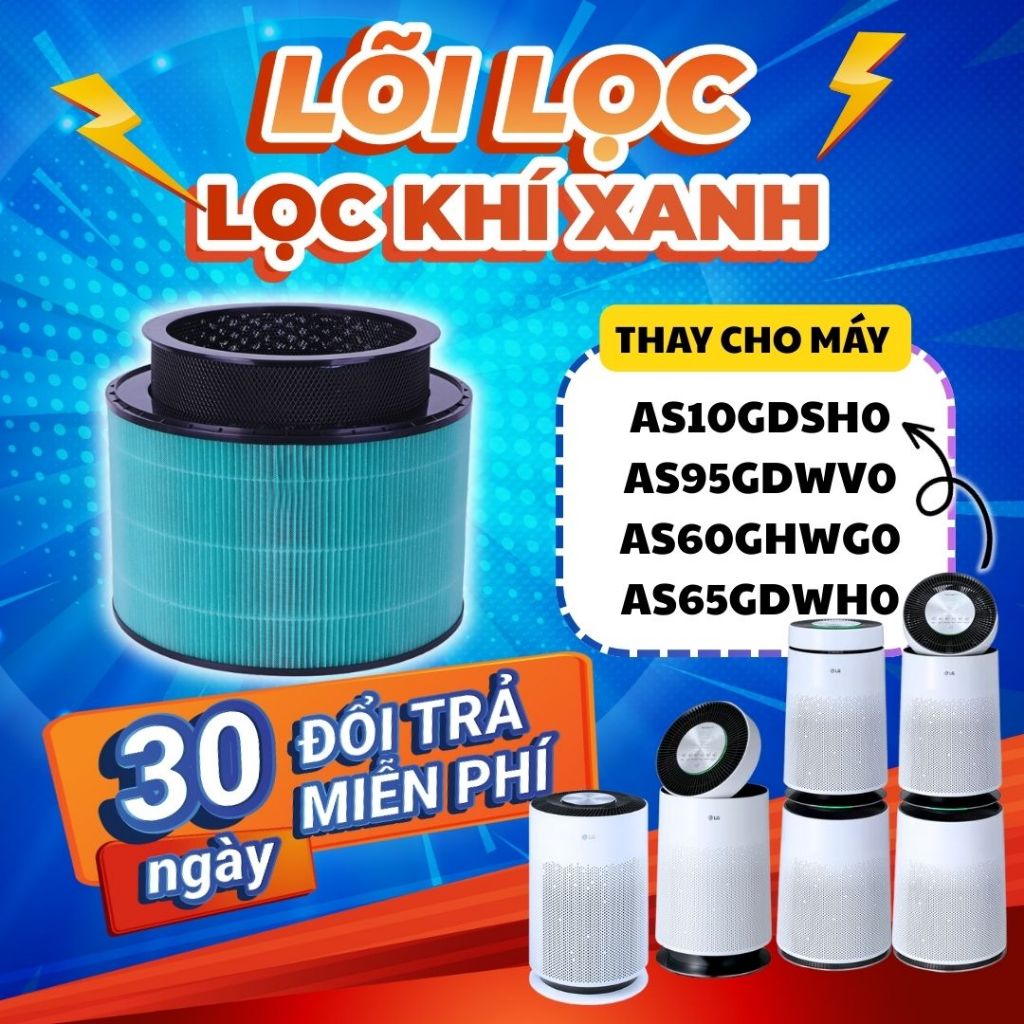 Màng lọc LocKhiXanh® tương thích cho Lõi lọc không khí LG Puricare 360 HIT / LG AS65GDWH0 / LG AS10G