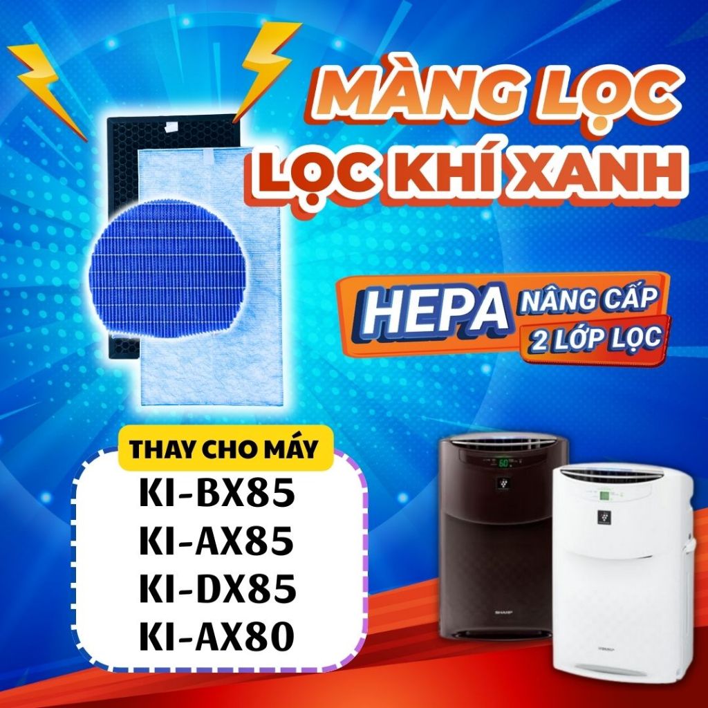 Bộ lọc LocKhiXanh® tương thích cho Màng lọc không khí Sharp KI-BX85 / KI-AX85 / KI-DX85 / KI-AX80