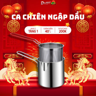 Nồi Chiên Ngập Dầu Bằng Thép Không Gỉ 304, Có Lưới Lọc Tiết Kiệm Dầu Chống Dính Dùng Cho Mọi Bếp