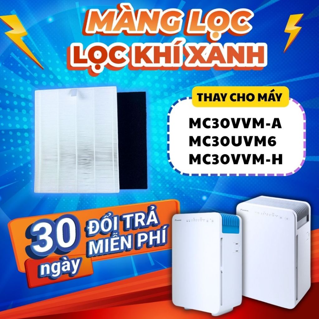 Bộ lọc LocKhiXanh® tương thích cho Màng lọc không khí Daikin MC30VVM-A / Daikin MC30UVM6 / Daikin MC