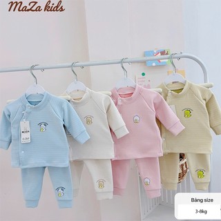 Bộ đồ sơ sinh dài thu đông vải nỉ lông ấm siêu mềm co giãn tốt, quần áo sơ sinh bé trai bé gái 3-8kg  _ B98