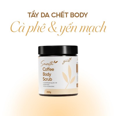 Tẩy tế bào chết body Cà phê Robusta nguyên chất & Yến Mạch GUO (Tặng kèm găng tay tẩy da chết màu ngẫu nhiên)