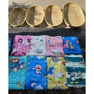 Bọc nệm nôi tre cho bé đủ loại dành cho các size nôi