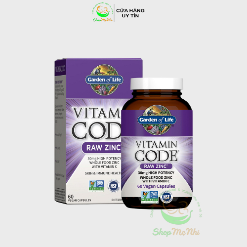 Kẽm thô Raw Zinc Vitamin Code - Garden of Life.