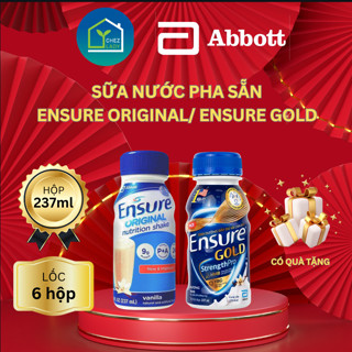 Lốc 6 chai sữa nước pha sẵn Abbott Ensure Original  Ensure Gold - Chai 237ml - KÈM QUÀ TẶNG 